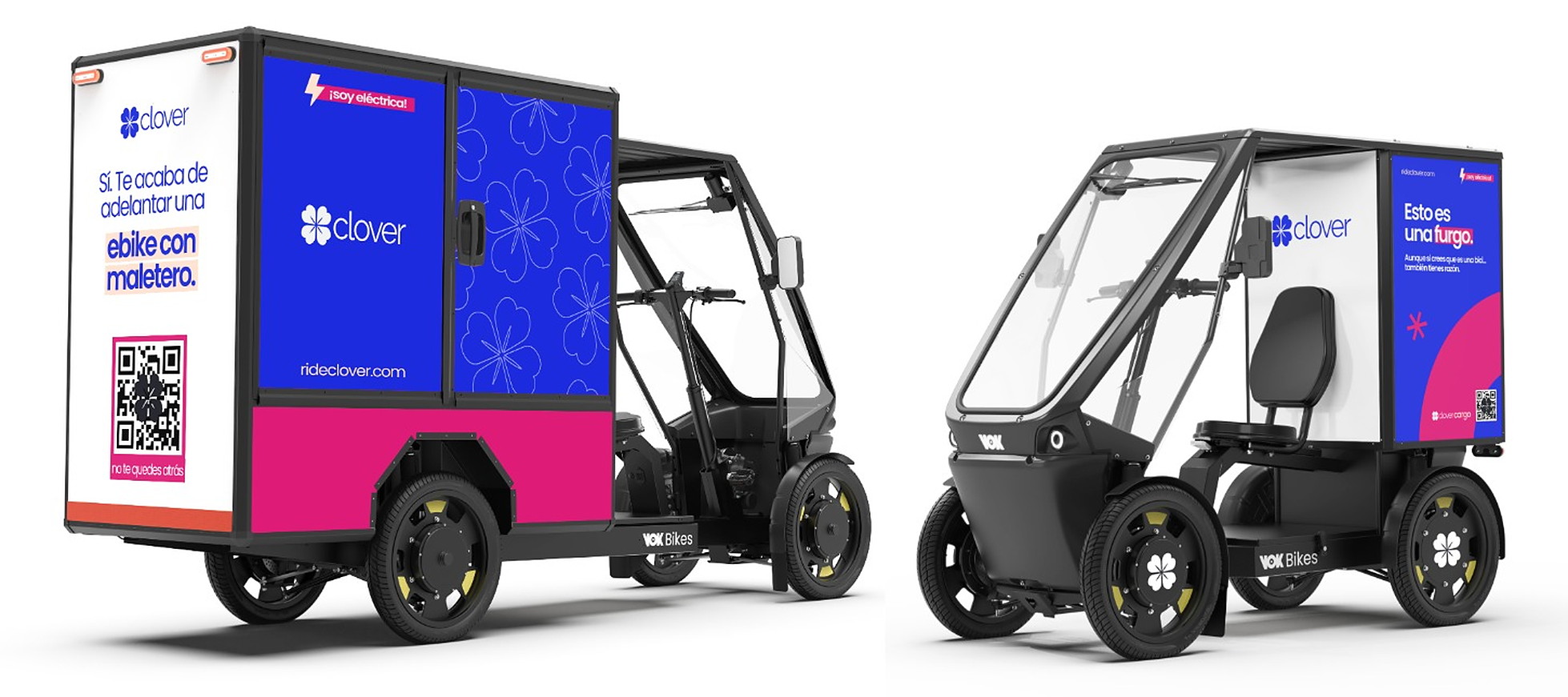 Clover Cargo: 4-wheeled electric cargo bikes with a closed box of up to 2,000 litres